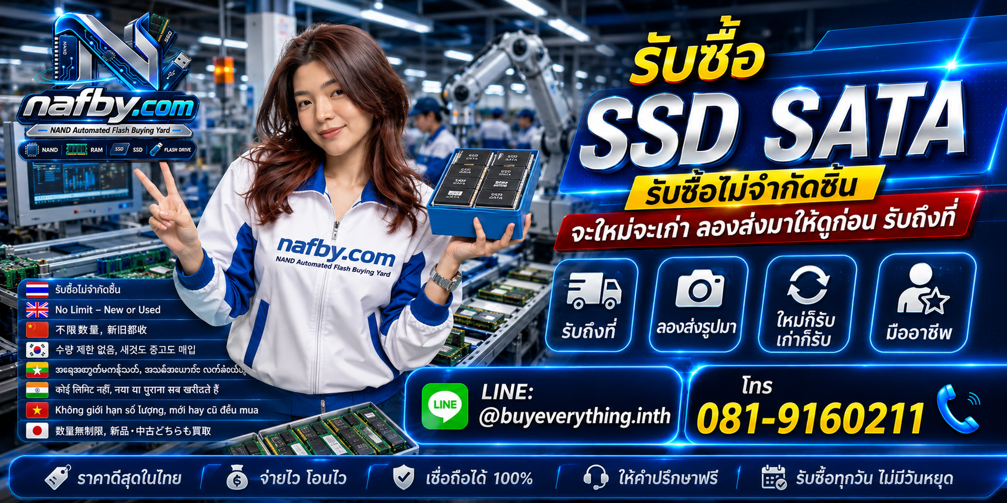 NAFBY ซื้อขาย SSD SATA และสินค้ามือสองโดยตรง ไม่ผ่านตัวกลาง