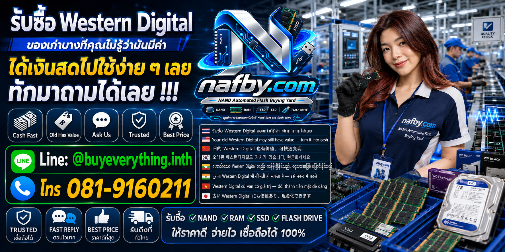 NAFBY รับซื้อ Western Digital ให้ราคาประเมินตามรุ่นและสภาพ